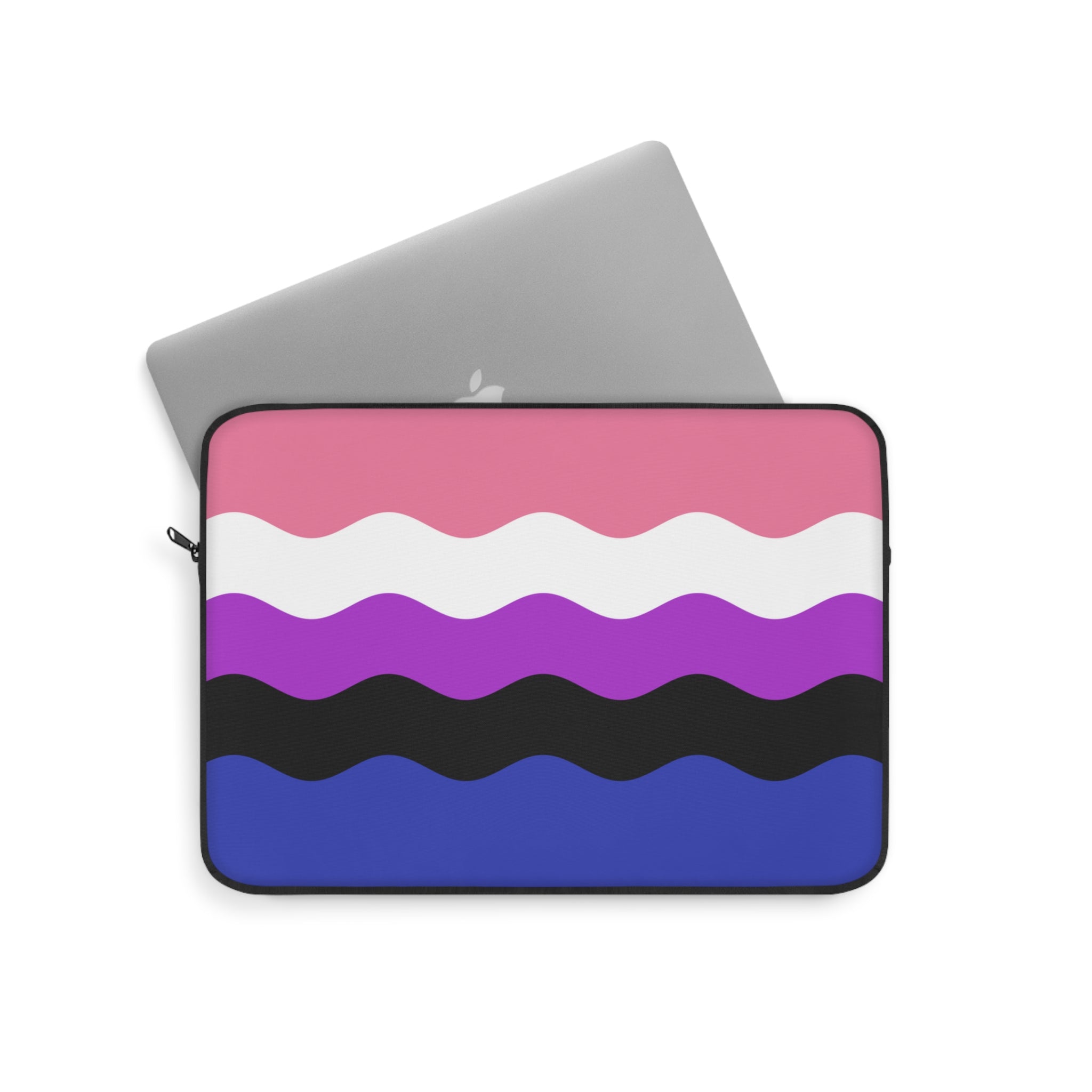 Genderfluid Pride Flag Laptop Sleeve: Ripple Print Protective Case