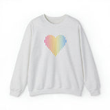 Pansexual Heart Lines Sweater: Pride Gradient Sweatshirt