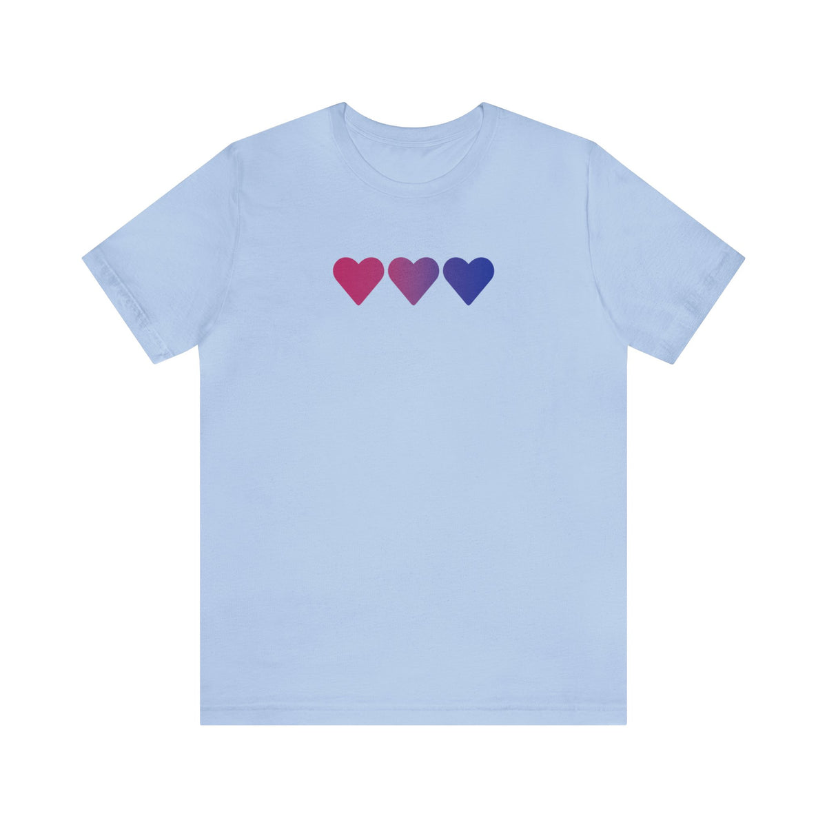 Bisexual Flag Hearts T-Shirt: Pride LGBTQ+ Gradient Design