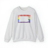 Pennsylvania Pride Flag Sweater: Rainbow LGBTQ+ State Silhouette Distressed Sweatshirt