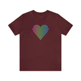 Polysexual Heart Lines T-Shirt: Pride Gradient Tee