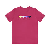 Nonbinary Flag Hearts T-Shirt: Pride LGBTQ+ Gradient Design