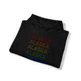 Alaska LGBTQ+ Pride Flag, Faded Black Hoodie