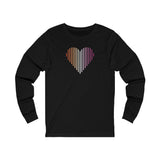 Lesbian Heart Lines Long Sleeve T-Shirt: Pride Gradient Tee