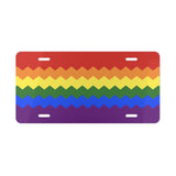 Pride Flag Wavey Vanity License Plate: Sharp Design for Cars