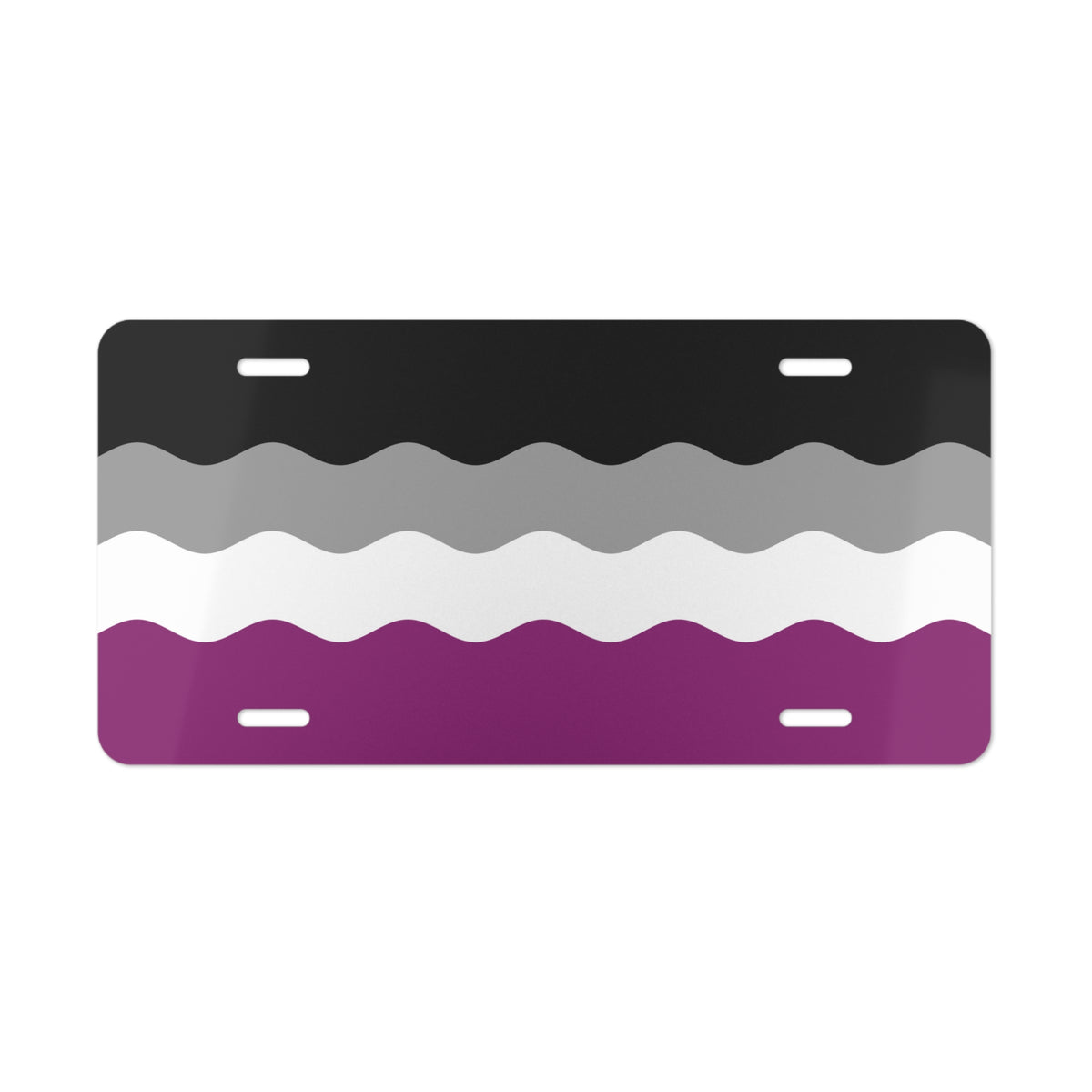 Asexual Flag Ripple Vanity License Plate: Wavey Design for Cars