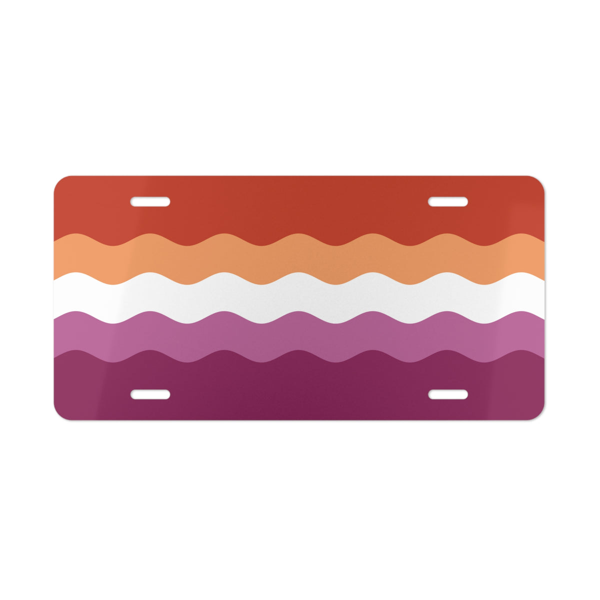 Lesbian Pride Flag Ripple Vanity License Plate: Wavey Design for Cars