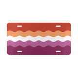 Lesbian Pride Flag Ripple Vanity License Plate: Wavey Design for Cars