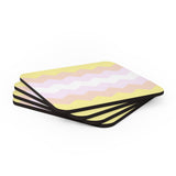 Pangender Flag Coaster Set: 4 Corkwood Wavey Drink Coasters