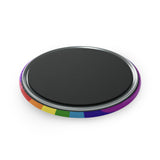 Gilbert Baker Pride Flag Magnet: Ripple Round Button for Fridge