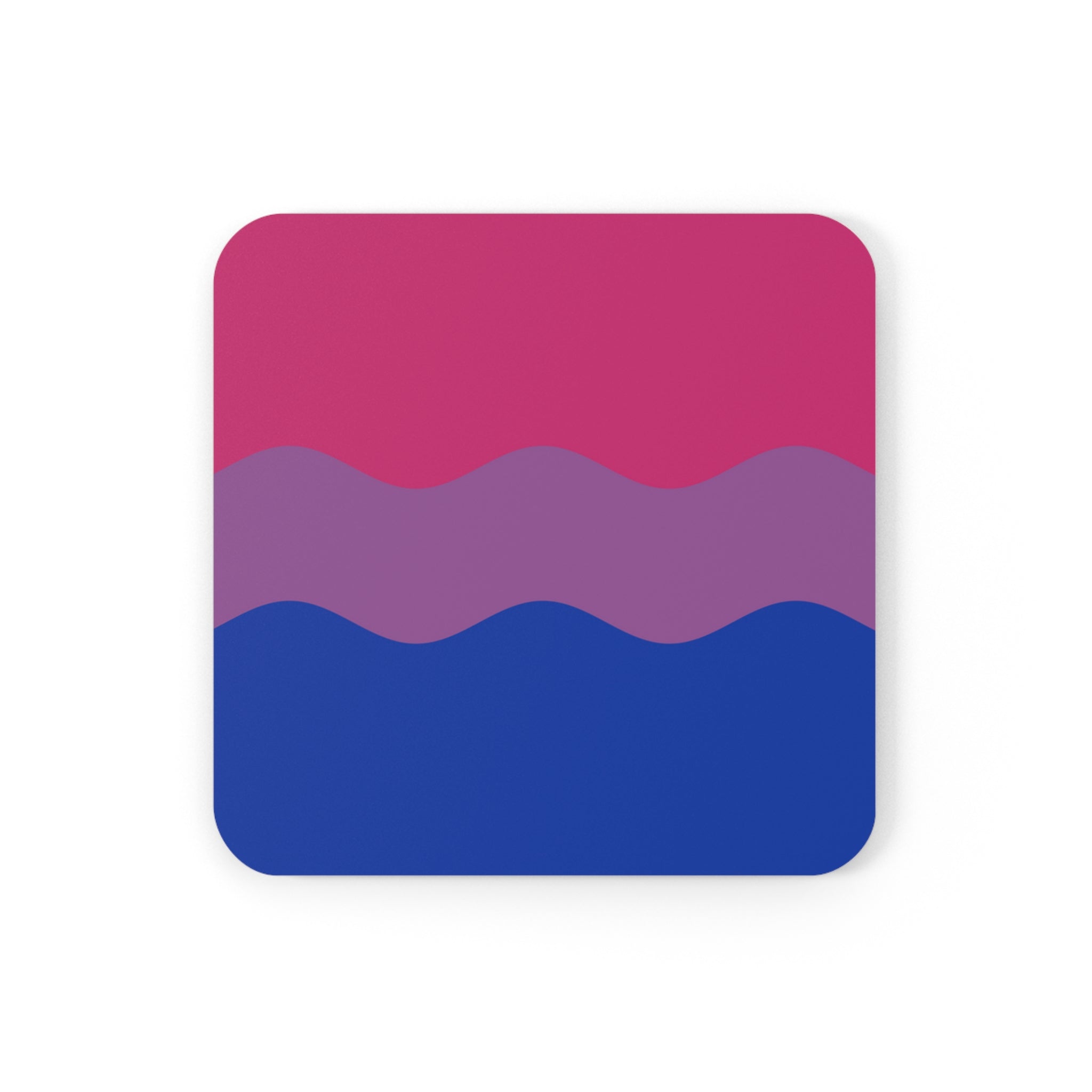 Bisexual Flag Coaster Set: 4 Corkwood Ripple Drink Coasters