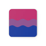 Bisexual Flag Coaster Set: 4 Corkwood Ripple Drink Coasters