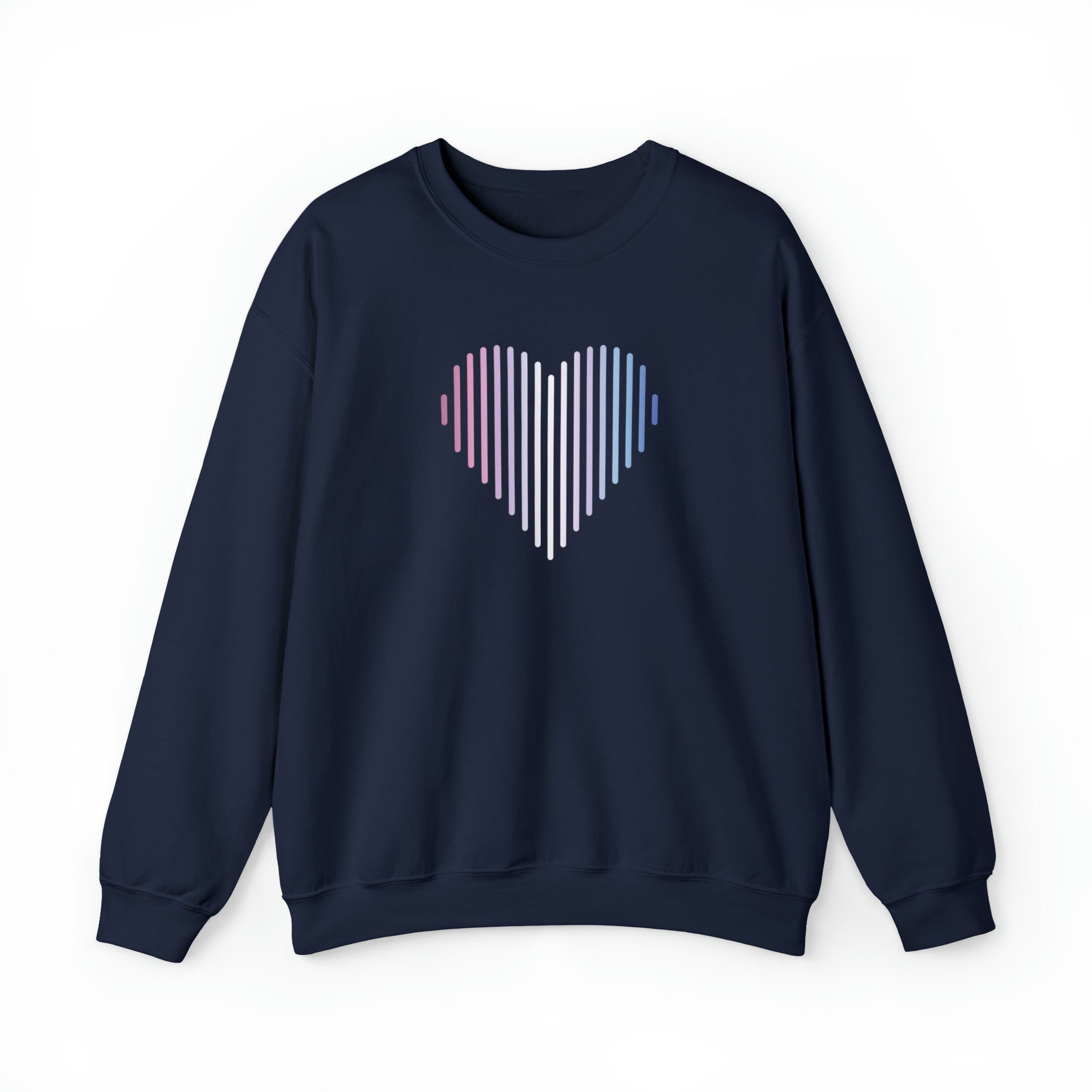 Bigender Heart Lines Sweater: Pride Gradient Sweatshirt