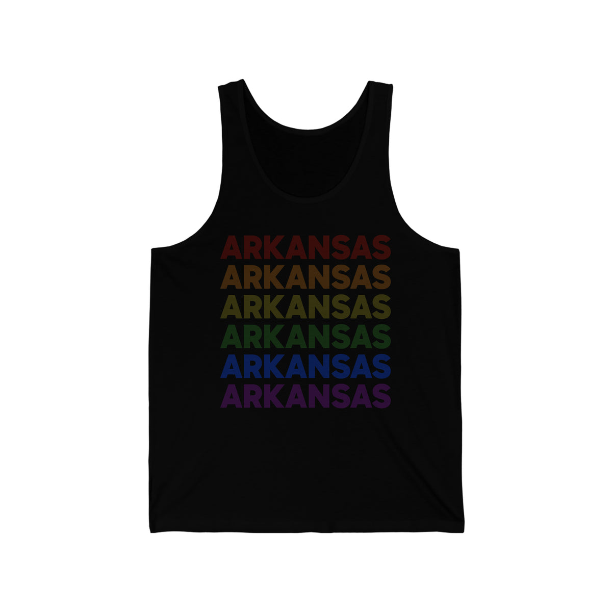 Arkansas LGBTQ+ Pride Flag, Faded Black Tank-Top