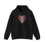 Lesbian Heart Lines Hoodie: Pride Gradient Sweater