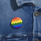 Pride Flag Pin: Round Button with Sharp Design