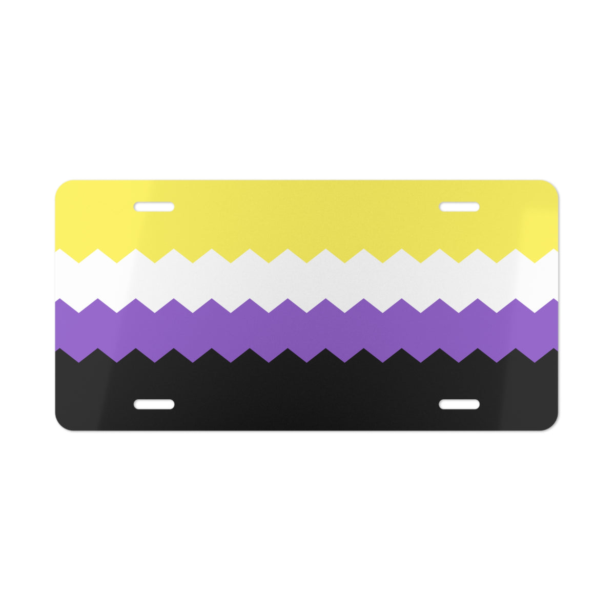 Nonbinary Flag Wavey Vanity License Plate: Sharp Design for Cars