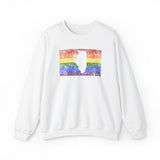 Illinois Pride Flag Sweater: Rainbow LGBTQ+ State Silhouette Distressed Sweatshirt