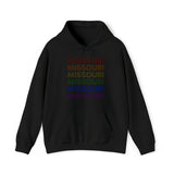 Missouri LGBTQ+ Pride Flag, Faded Black Hoodie