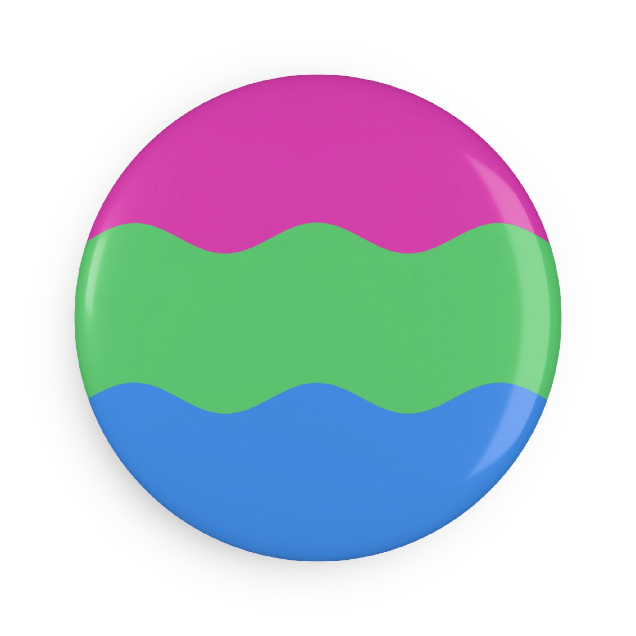 Polysexual Pride Flag Magnet: Ripple Round Button for Fridge