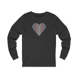 Transgender Heart Lines Long Sleeve T-Shirt: Pride Gradient Tee