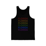 Florida LGBTQ+ Pride Flag, Faded Black Tank-Top