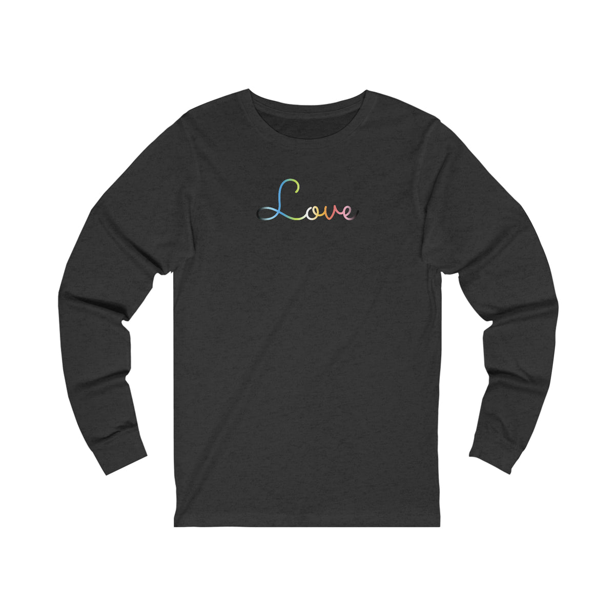 Queer Love Script Long Sleeve T-Shirt: Subtly Elegant Pride Tee