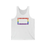 Kansas Pride Flag Tank: Rainbow LGBTQ+ State Silhouette Distressed Tank-Top