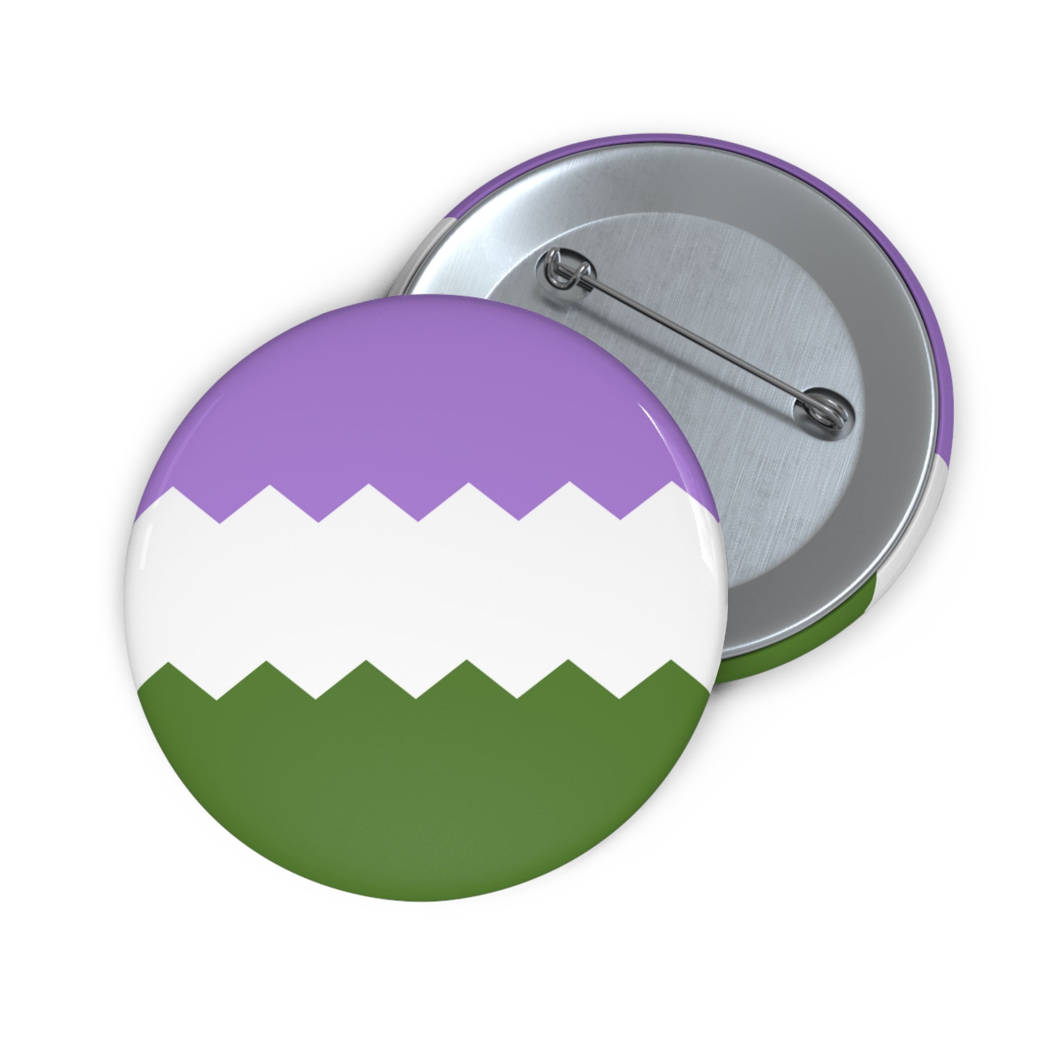 Genderqueer Pride Flag Pin: Round Button with Sharp Design