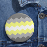 Demigender Pride Flag Pin: Round Button with Sharp Design