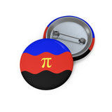 Polyamory Pride Flag Pin: Round Button with Wavey Design