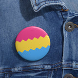 Pansexual Pride Flag Pin: Round Button with Sharp Design