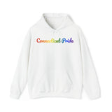 Connecticut Pride Hoodie: Flowing Cursive Design with LGBTQ+ Gradient