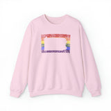 Pennsylvania Pride Flag Sweater: Rainbow LGBTQ+ State Silhouette Distressed Sweatshirt