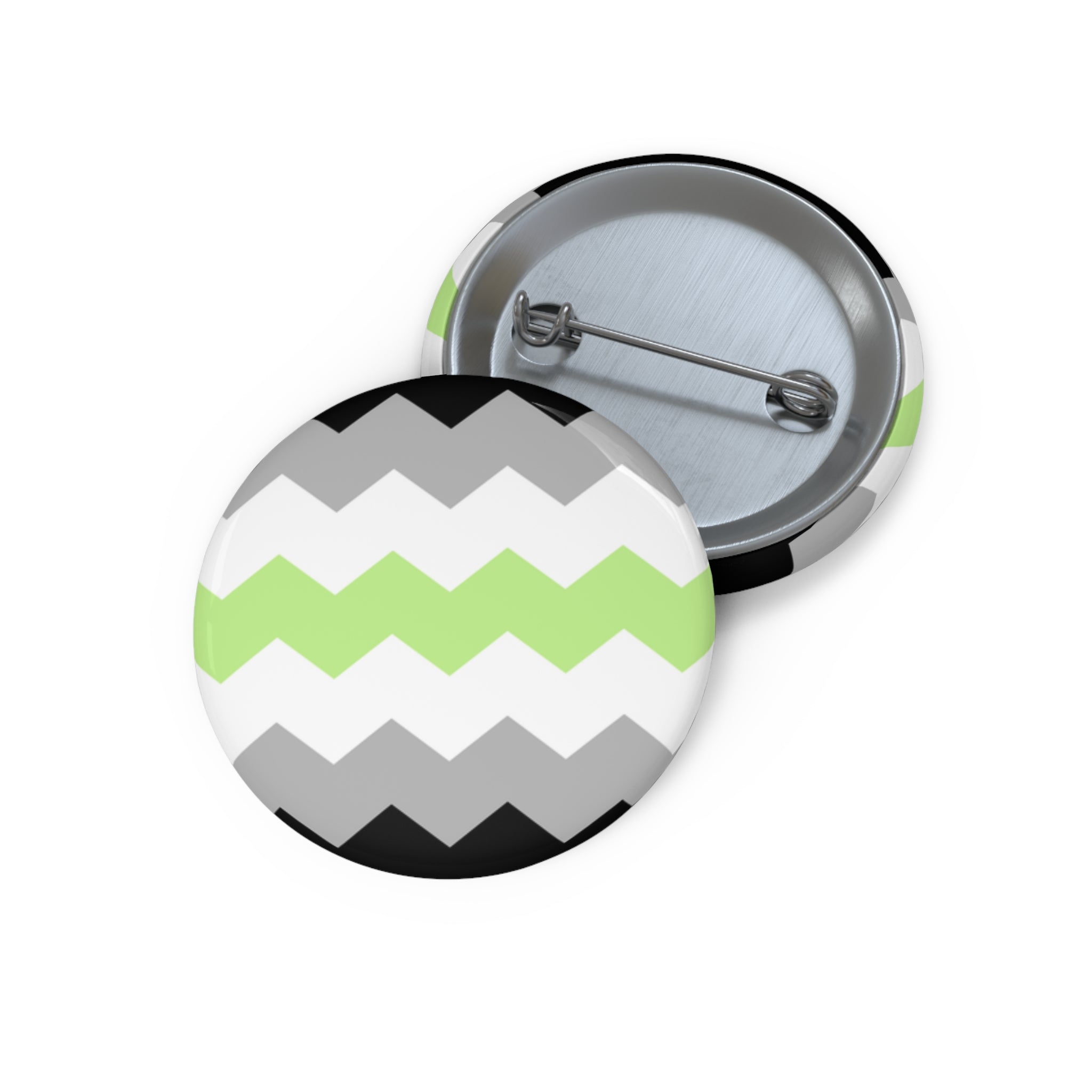 Agender Pride Flag Pin: Round Button with Sharp Design