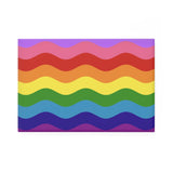 Gilbert Baker Pride Flag Magnet: Ripple Rectangle Button for Fridge