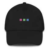 Embroidered Polysexual Hat: Pride Flag Horizontal Square Design