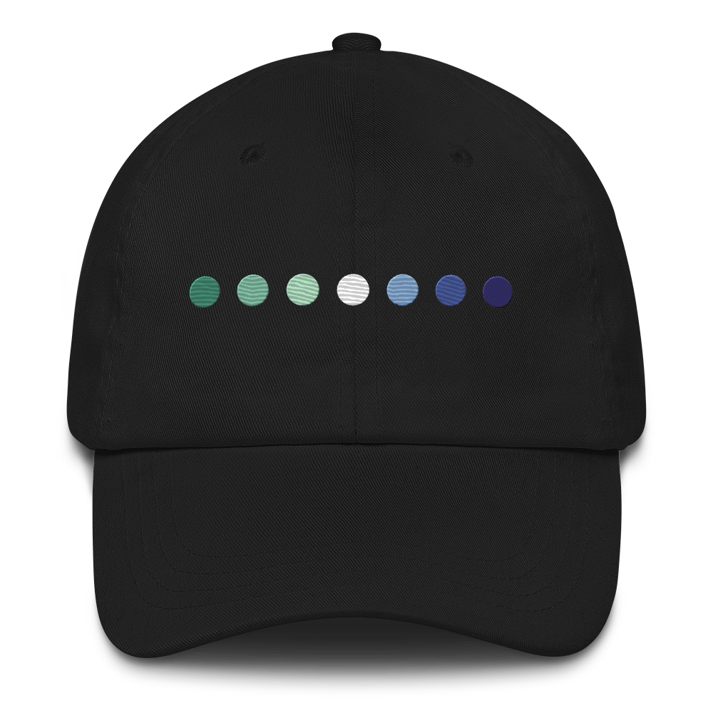 Embroidered Gay Pride Hat: Pride Flag Horizontal Circle Design