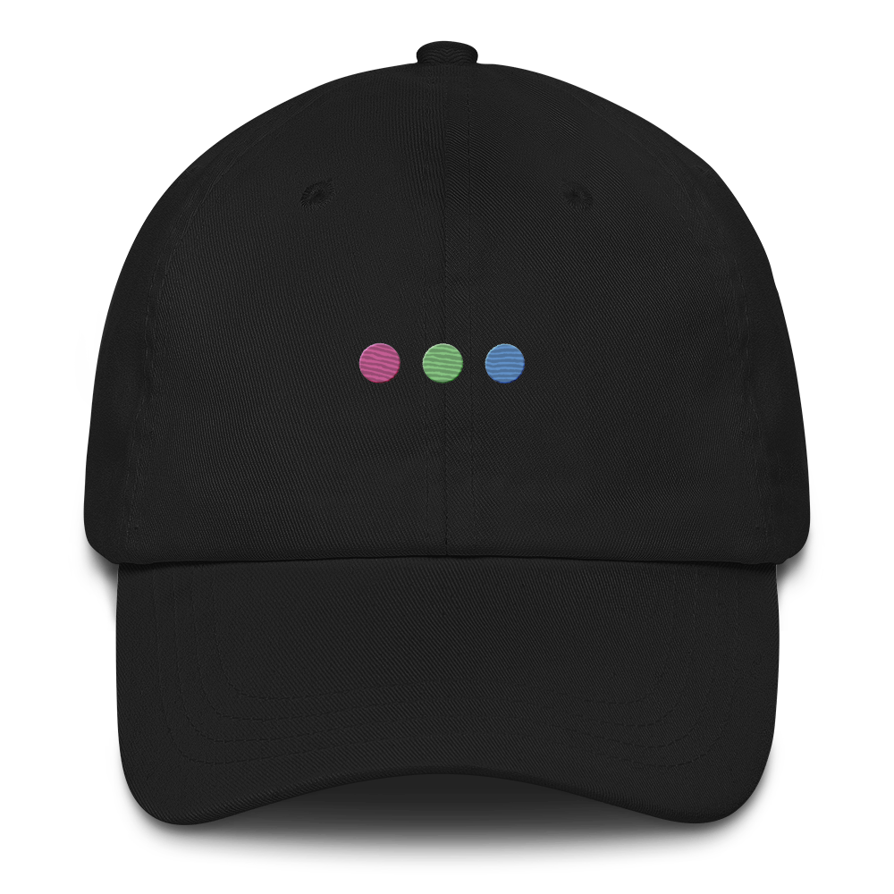 Embroidered Polysexual Hat: Pride Flag Horizontal Circle Design