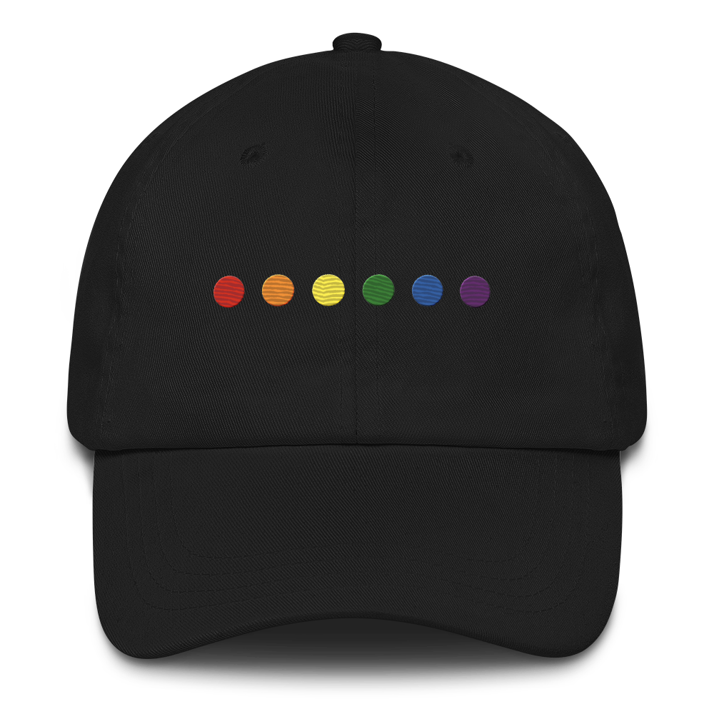 Embroidered Pride Hat: Pride Flag Horizontal Circle Design