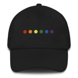 Embroidered Pride Hat: Pride Flag Horizontal Circle Design