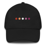 Embroidered Lesbian Hat: Pride Flag Horizontal Circle Design