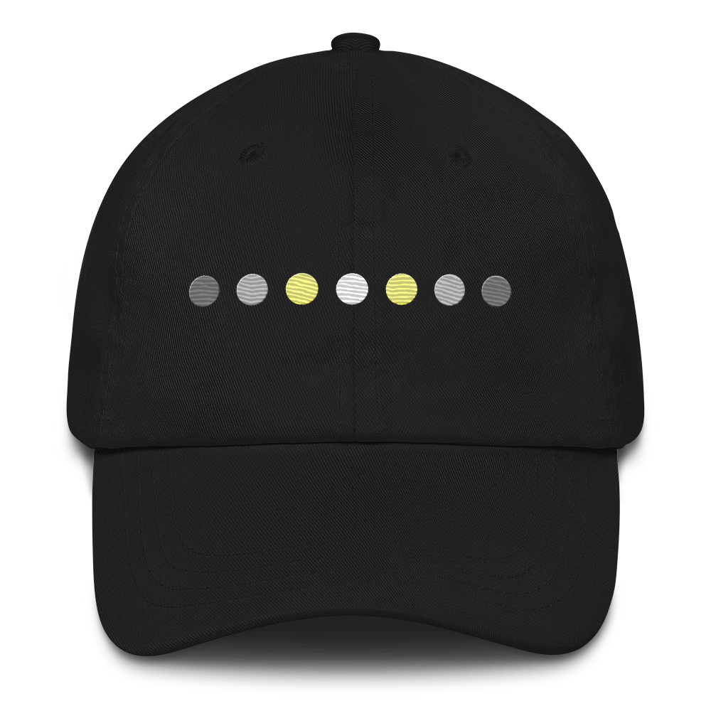 Embroidered Demigender Hat: Pride Flag Horizontal Circle Design