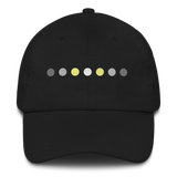 Embroidered Demigender Hat: Pride Flag Horizontal Circle Design