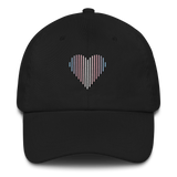 Transgender Heart Lines Hat: Embroidered Pride Gradient Cap