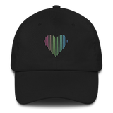 Polysexual Heart Lines Hat: Embroidered Pride Gradient Cap