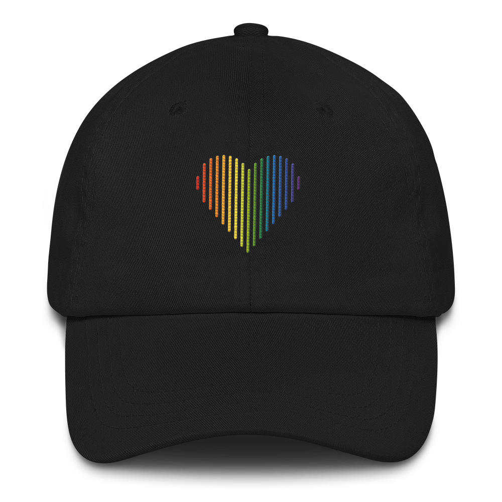 Pride Heart Lines Hat: Embroidered Pride Gradient Cap