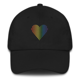 Pride Heart Lines Hat: Embroidered Pride Gradient Cap