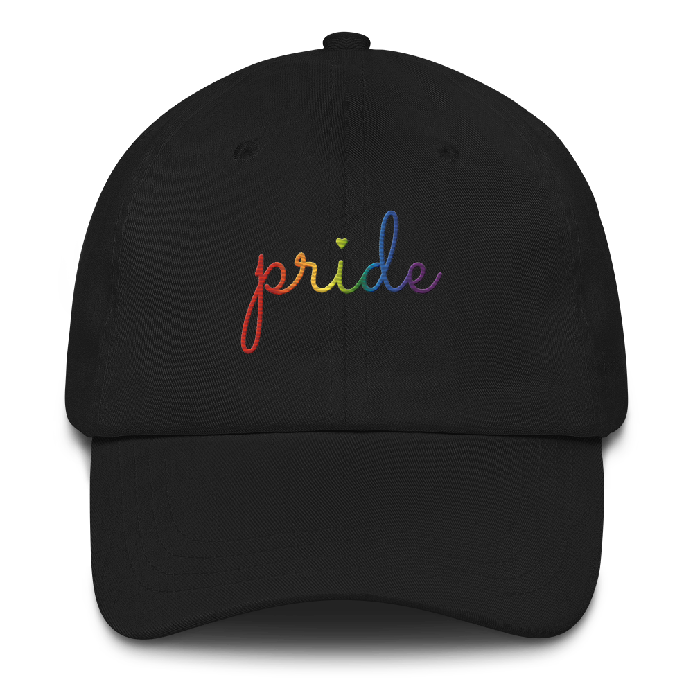 Pride Hat: Cursive 'Pride' in Gradient Colors