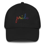 Pride Hat: Cursive 'Pride' in Gradient Colors